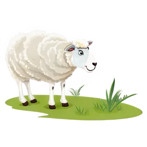 Cartoon Sheep Grazing Png 06272024 PNG image