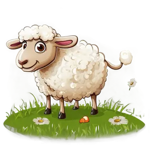 Cartoon Sheep Grazing Png Mwn PNG image