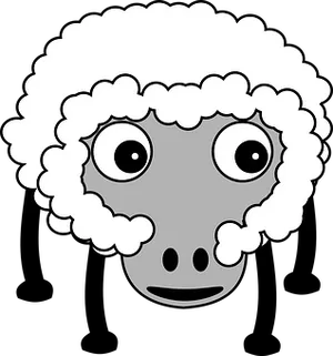 Cartoon Sheep Head Vector PNG image