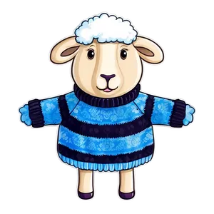 Cartoon Sheep In Sweater PNG 06272024