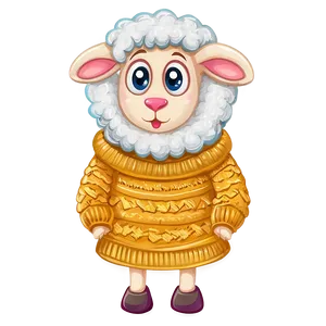 Cartoon Sheep In Sweater PNG 68