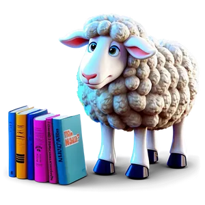 Cartoon Sheep With Book PNG 06272024 PNG