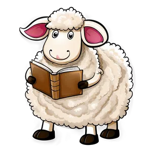 Cartoon Sheep With Book PNG 57 PNG