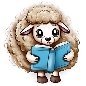 Cartoon Sheep With Book PNG Atf PNG