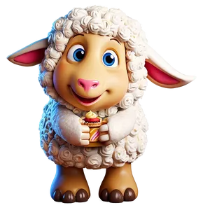 Cartoon Sheep With Cake PNG Tlm