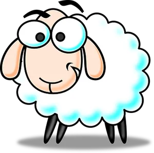 Cartoon Sheep With Glasses PNG image