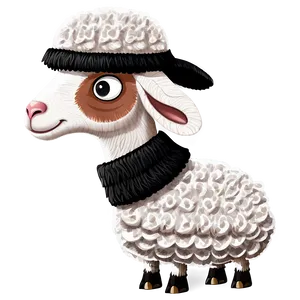 Cartoon Sheep With Hat PNG 24