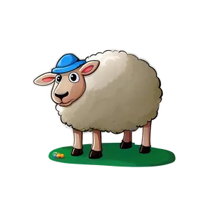 Cartoon Sheep With Hat PNG Qik
