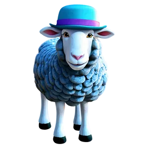 Cartoon Sheep With Hat PNG Qsa