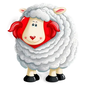 Cartoon Sheep With Heart PNG Eqa84 PNG