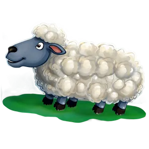 Cartoon Sheep With Star PNG 06272024