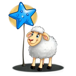 Cartoon Sheep With Star PNG Iyb