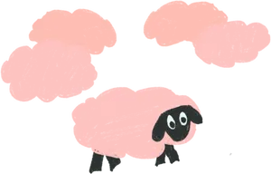 Cartoon Sheepand Clouds PNG image