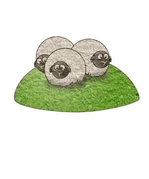 Cartoon Sheepon Green Hill