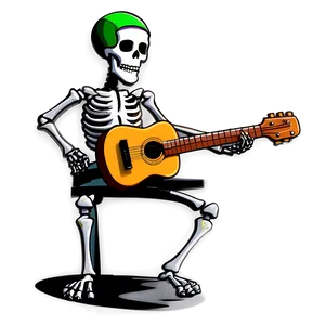 Cartoon Skeleton Playing Guitar Png 06262024 PNG image