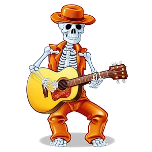 Cartoon Skeleton Playing Guitar Png 06262024 PNG image