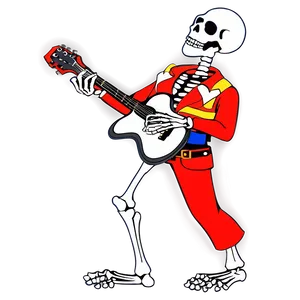 Cartoon Skeleton Playing Guitar Png 06262024 PNG image