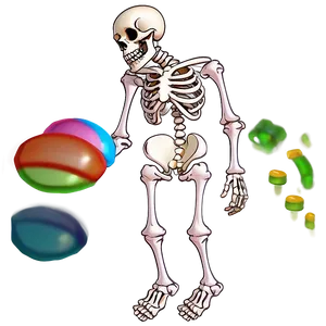 Cartoon Skeleton With Candy PNG Qyk8