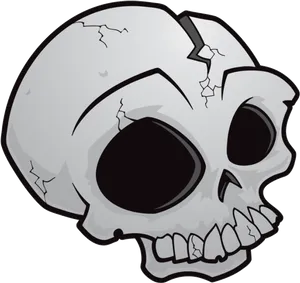 Cartoon Skull Crack Illustration.png PNG image