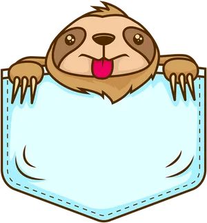 Cartoon Sloth Pocket Design PNG image