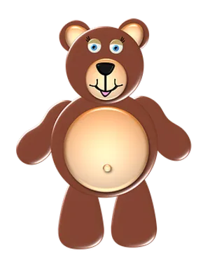 Cartoon Smiling Brown Bear