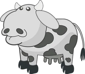 Cartoon Smiling Cow Illustration PNG image