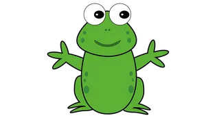 Cartoon Smiling Frog Graphic PNG image