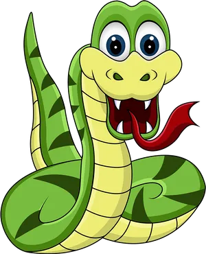 Cartoon Smiling Snake PNG image