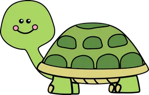 Cartoon Smiling Turtle PNG image