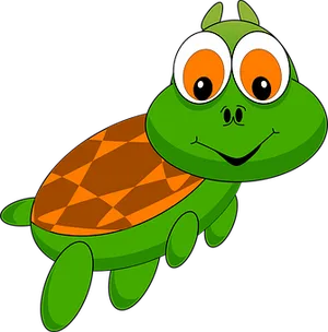 Cartoon Smiling Turtle Graphic PNG image
