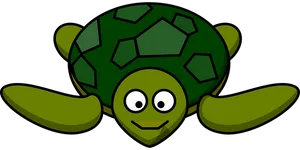 Cartoon Smiling Turtle Graphic PNG image
