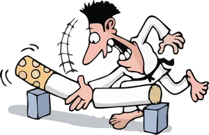 Cartoon Smoking Addiction Illustration PNG