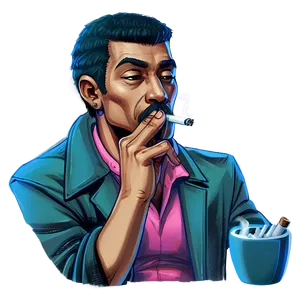 Cartoon Smoking Character PNG Umm20