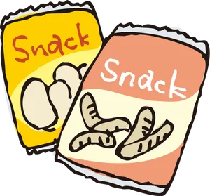Cartoon Snack Packages Illustration PNG image