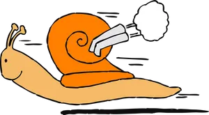 Cartoon Snail Exhaust Pipe Illustration PNG image