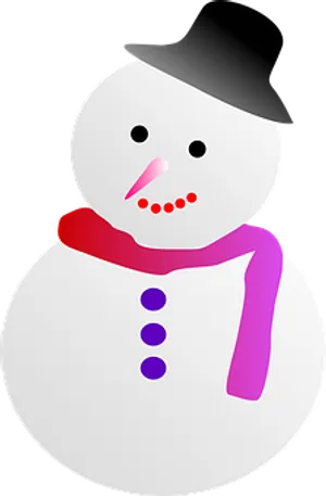 Cartoon Snowmanwith Hatand Scarf PNG image