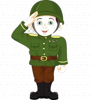 Cartoon Soldier Saluting PNG image