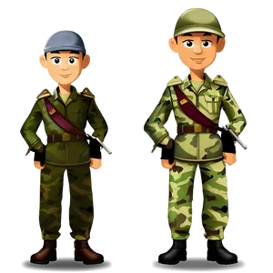 Cartoon Soldiers PNG 06122024