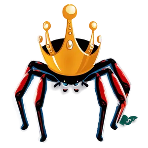 Cartoon Spider With Crown PNG 06272024