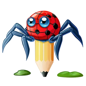 Cartoon Spider With Pencil PNG Ddj PNG