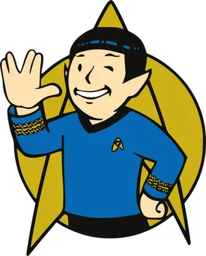 Cartoon Spock Vulcan Salute PNG image