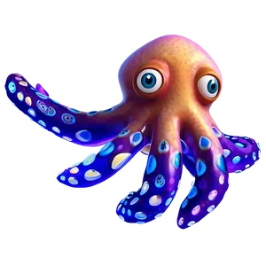 Cartoon Squid Character PNG 05242024