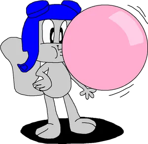 Cartoon Squirrel Blowing Bubblegum PNG image