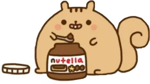 Cartoon Squirrel Eating Nutella