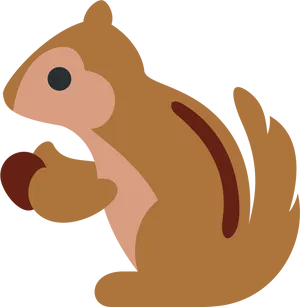 Cartoon Squirrel Holding Acorn