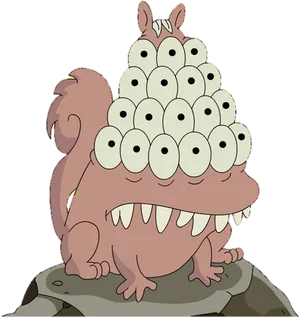 Cartoon Squirrelwith Many Eyes