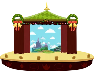 Cartoon Stage Design PNG image