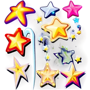 Cartoon Stars Transparent PNG Vmu12