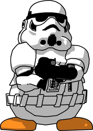 Cartoon Stormtrooper Illustration PNG image