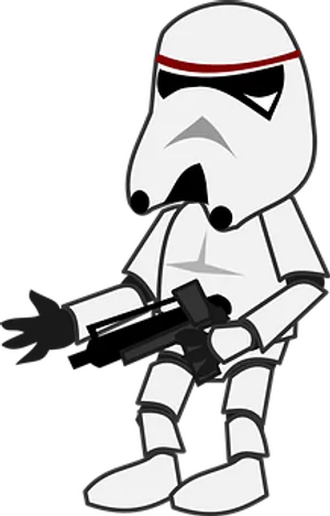 Cartoon Stormtrooperwith Blaster PNG image